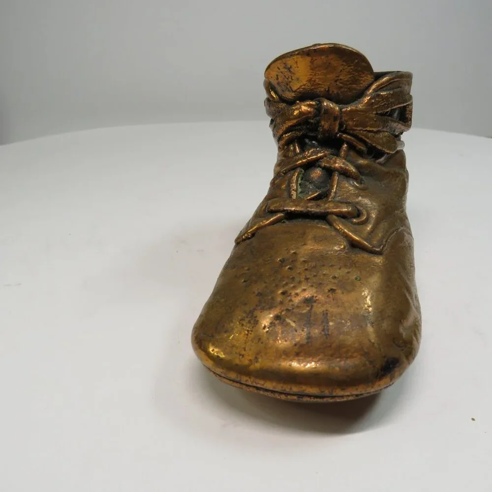 Vintage Bronzed Baby Shoe 60s good quality